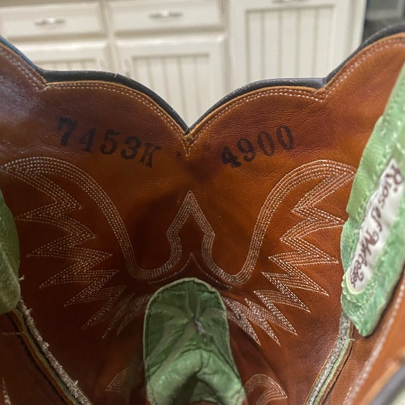 Rios of Mercedes Green and Brown Western Boots - Picture 3 of 4